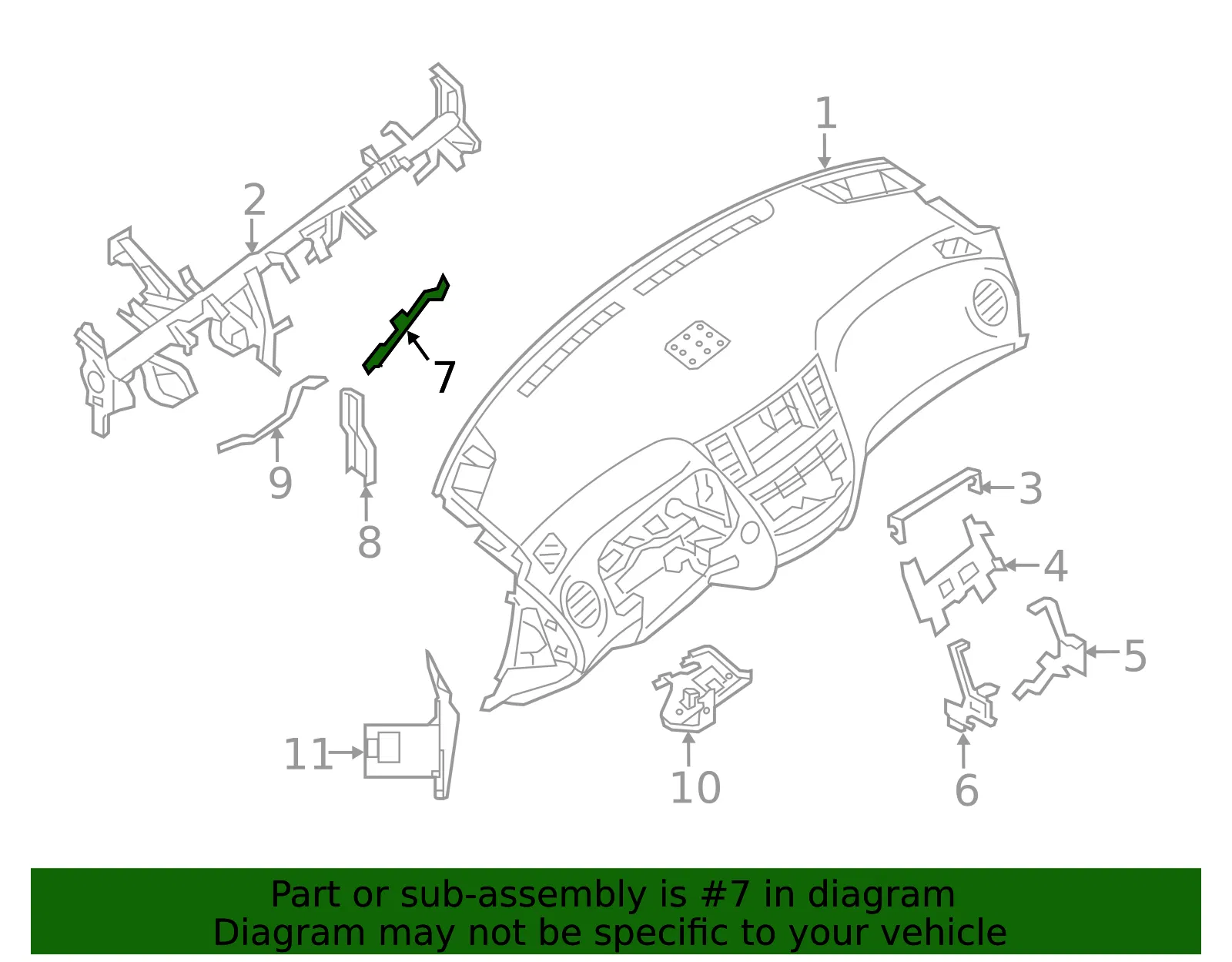 Hazard Warning Switch Bracket - Nissan (68122-3KA0A) - view 2