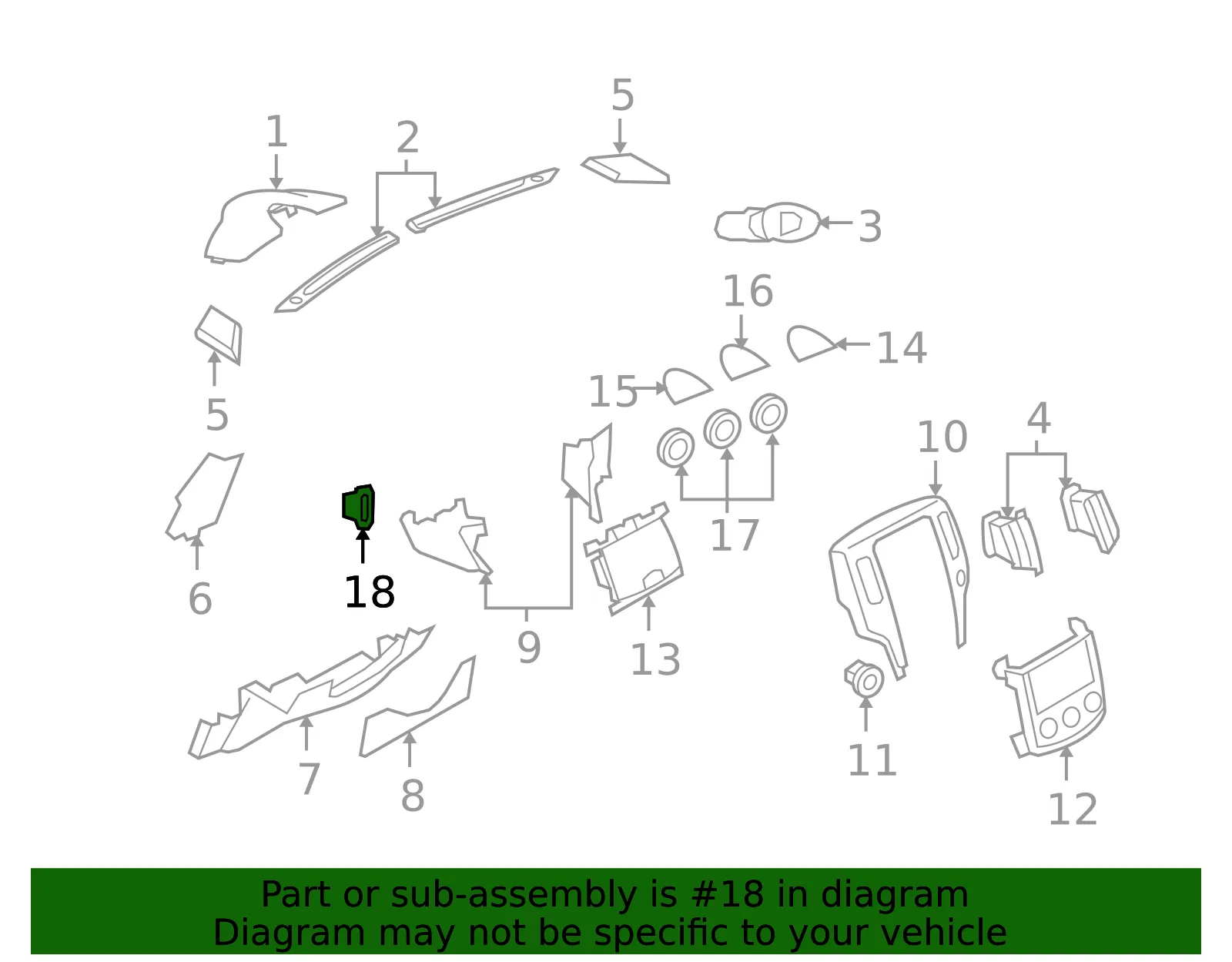 Switch Panel - Nissan (68485-1EA0A) - view 2