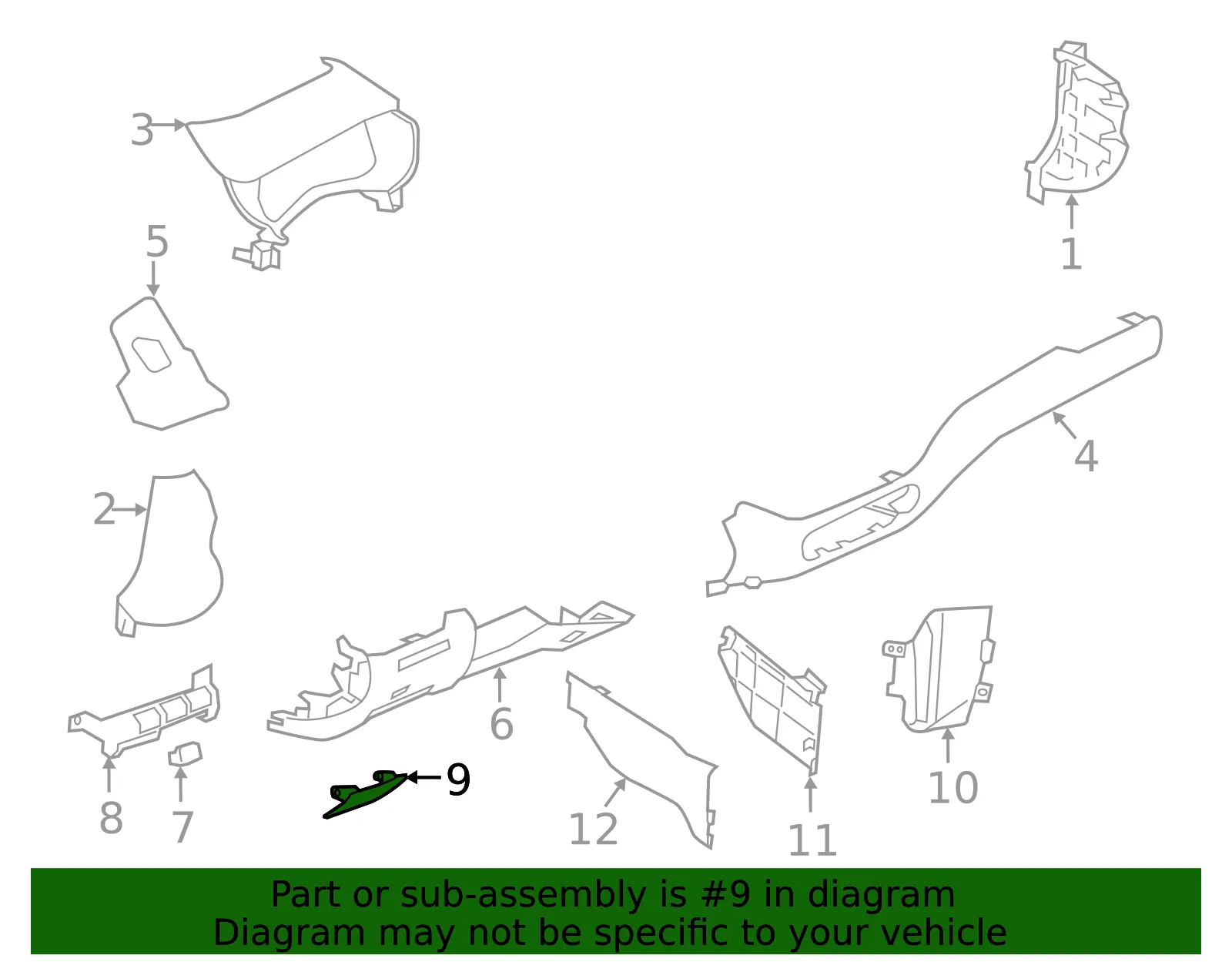 Fuse Box Cover - Nissan (68964-6CA0B) - view 2