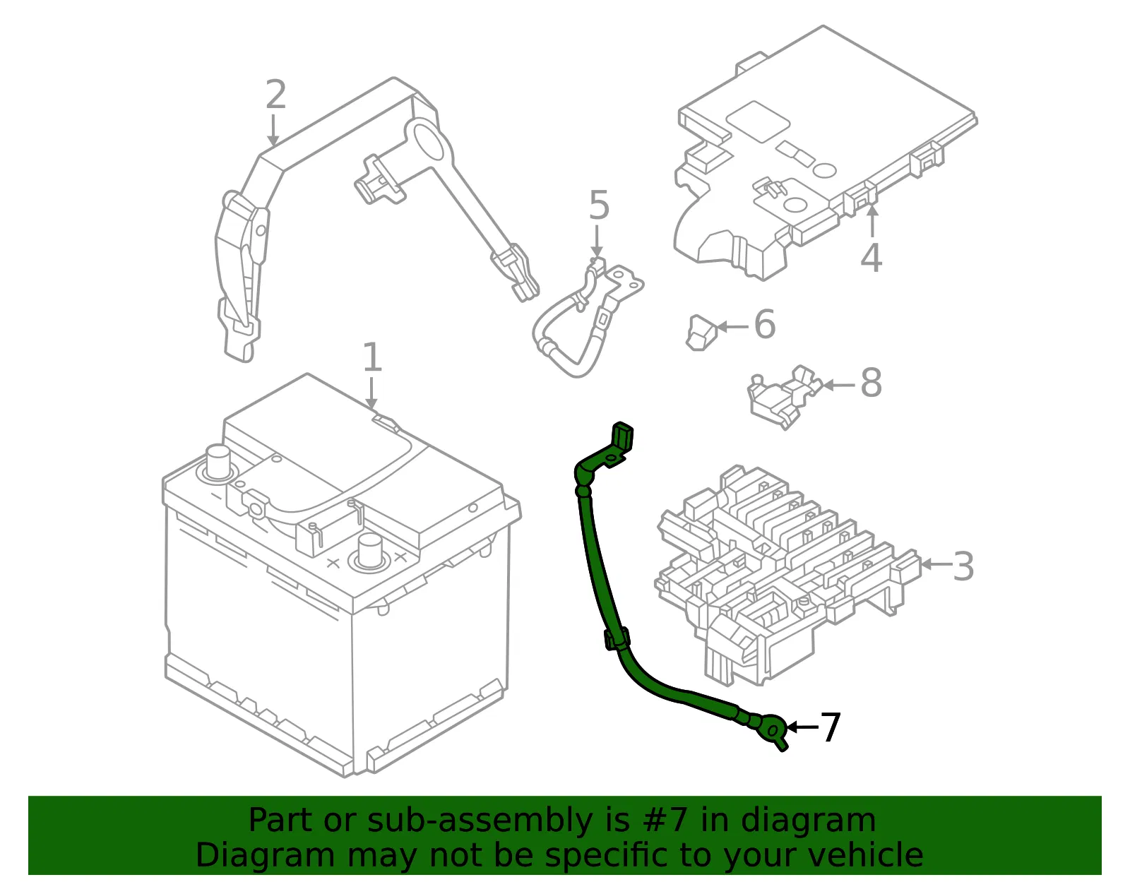 Battery Ground Strap - Volvo (80002187) - view 2