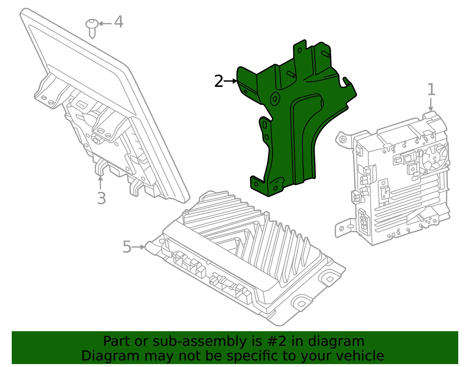 Infotainment Display Control Module Bracket - Volvo (80012389) - view 2