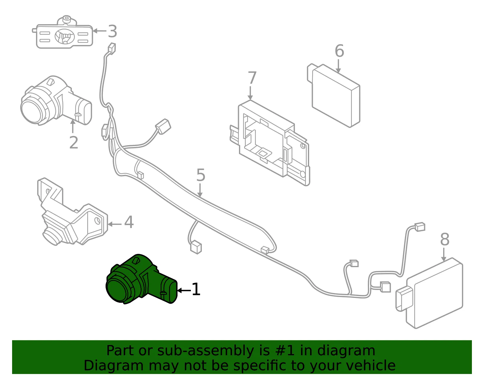 Park Assist Sensor - Volvo (80049475) - view 2