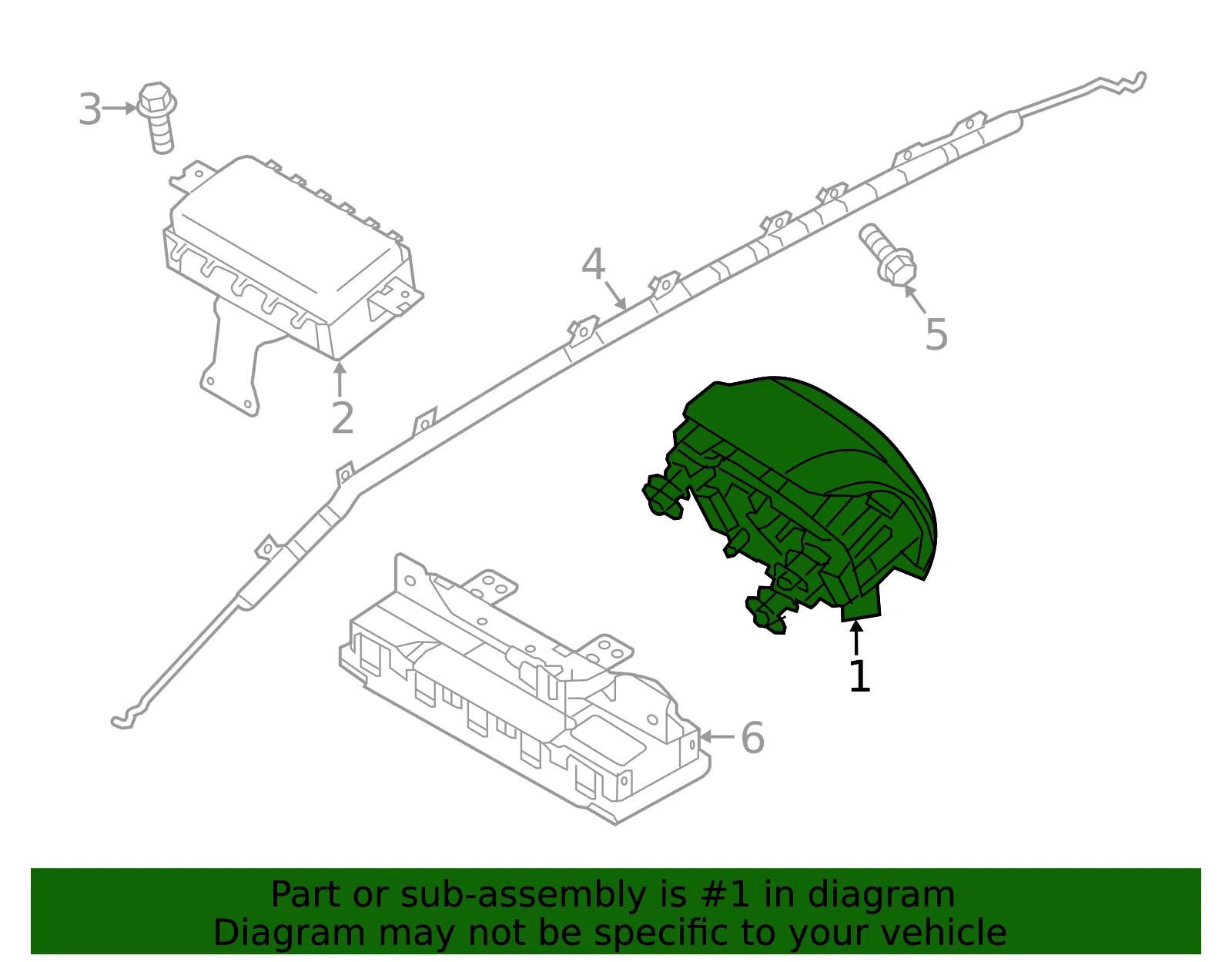 Driver Inflator Module - Kia (80100-G5000WK) - view 2