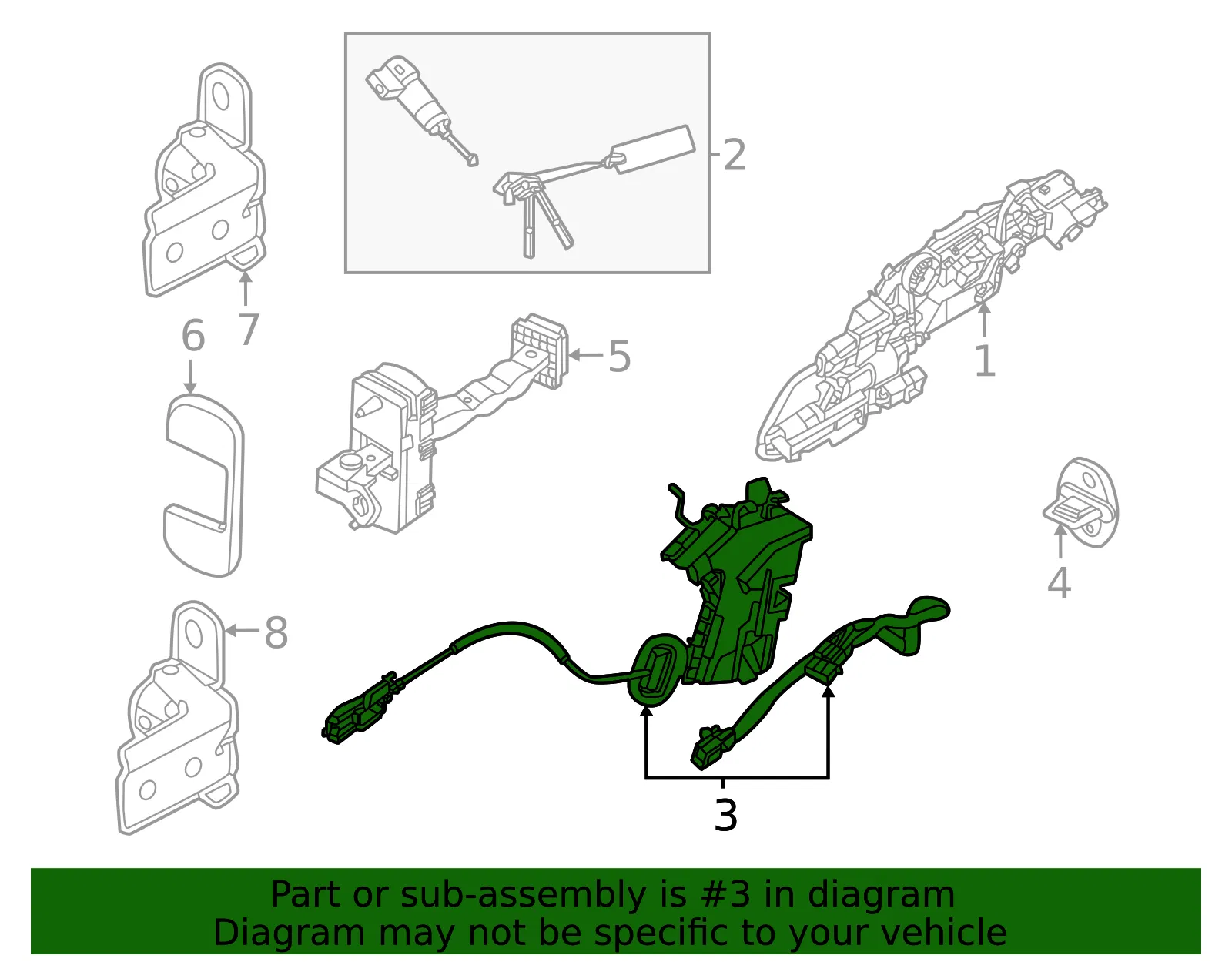 Lock Actuator - Kia (81310-CV100) - view 2