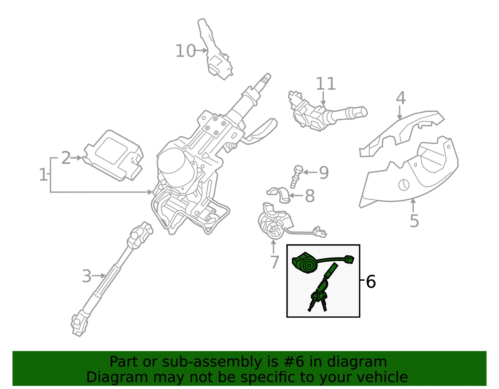 Ignition Cylinder - Kia (81900-3WA00) - view 2