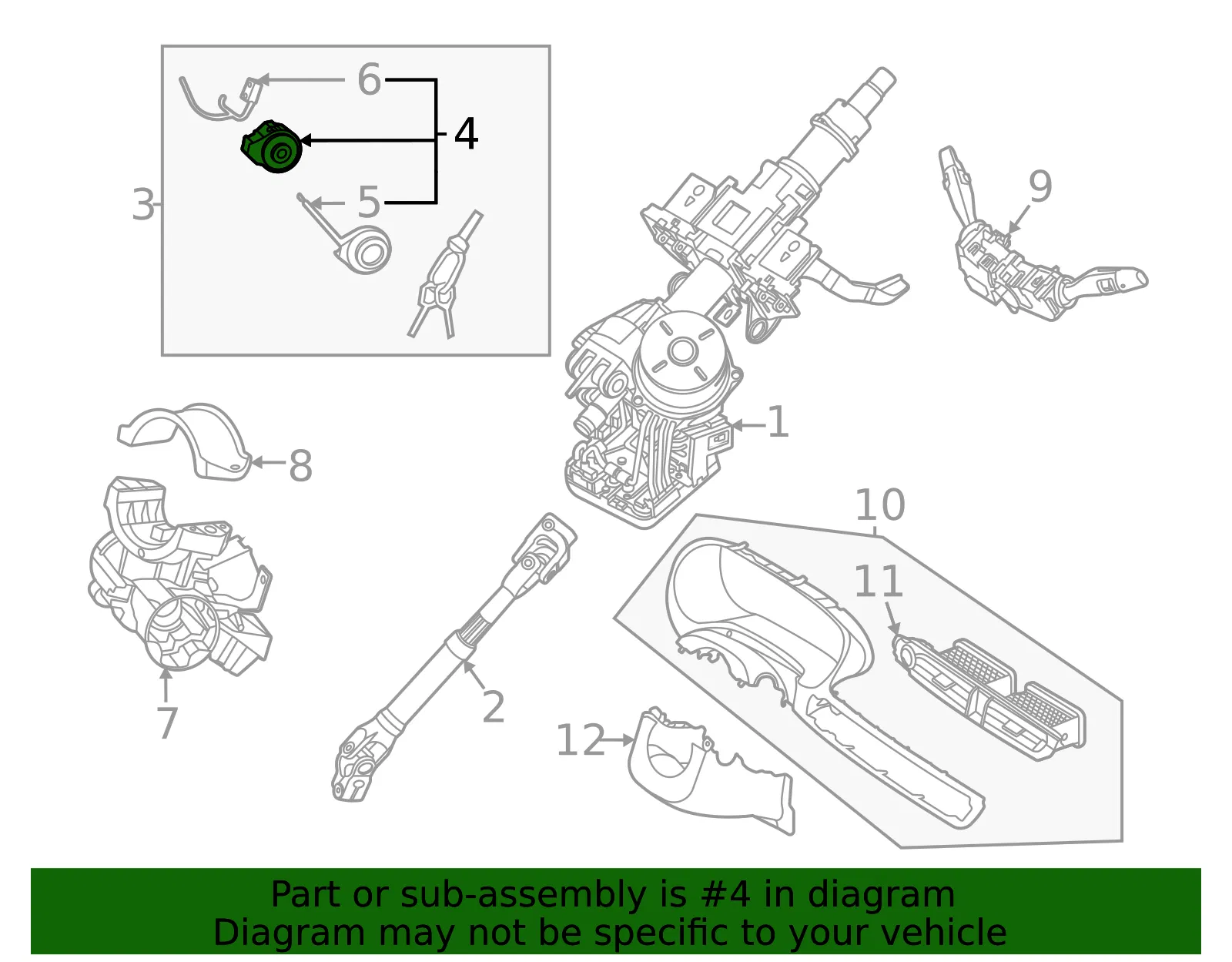 Ignition Cylinder - Kia (81905-Q5050) - view 2