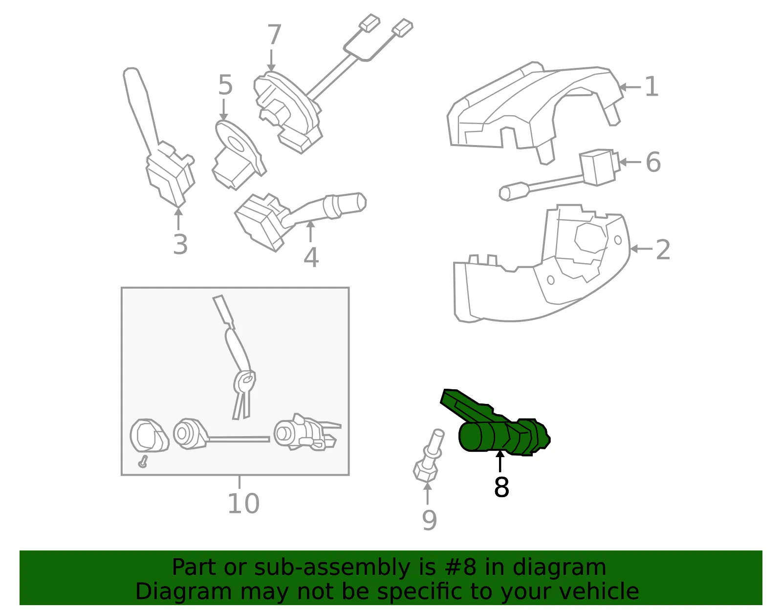 Ignition Switch - Kia (81910-2J010) - view 2