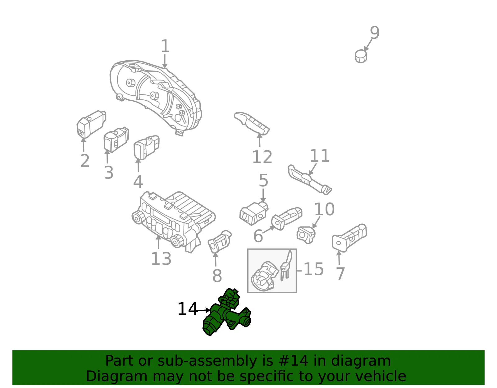 Ignition Switch - Kia (81910-4D030) - view 2