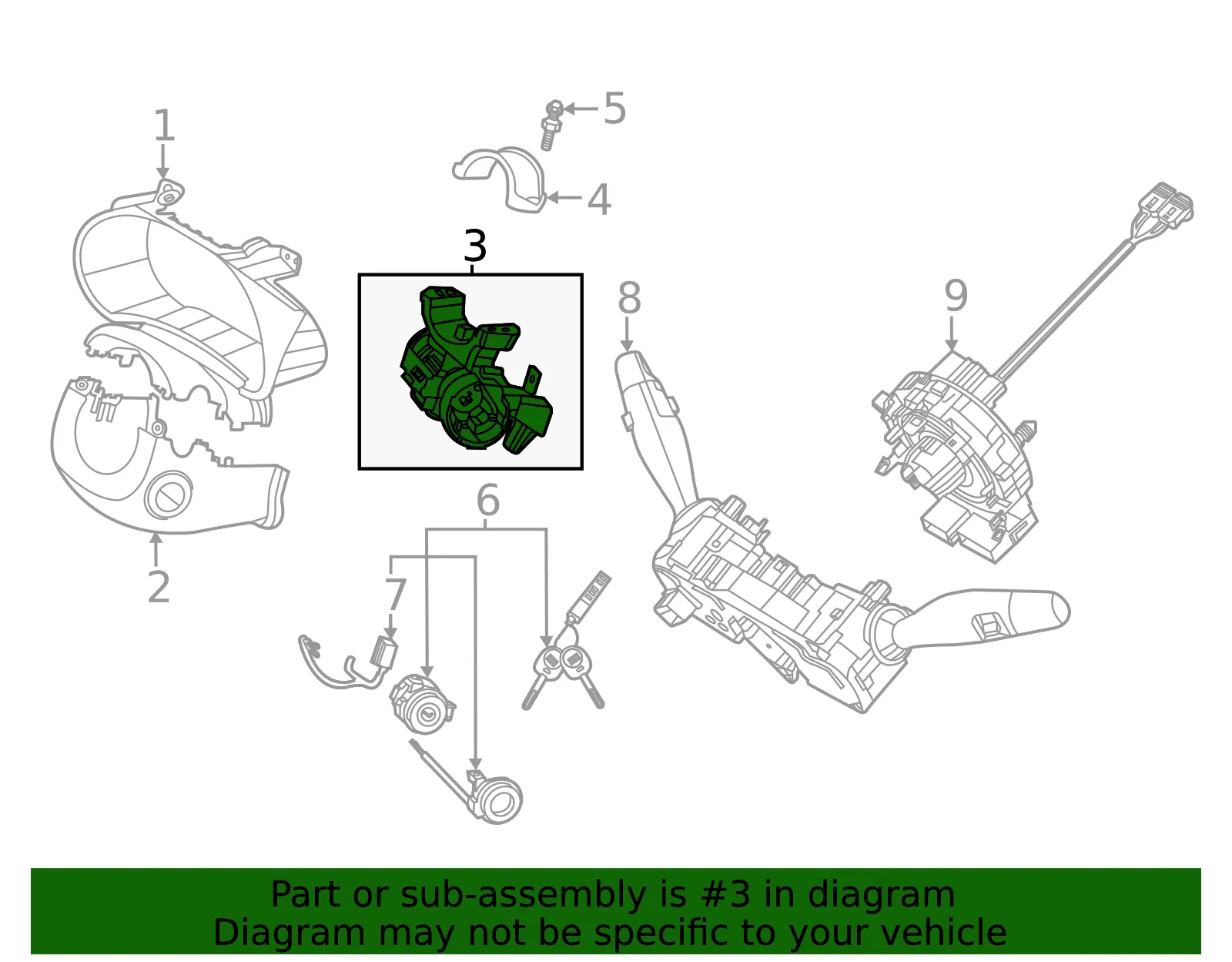 Ignition Switch - Kia (81910-M7110) - view 3