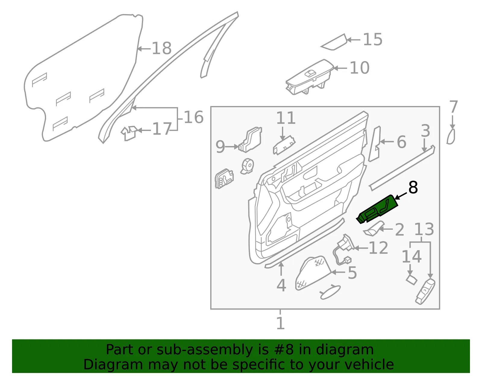 Switch Cover - Driver's Side (LH) - Kia (82332-3F003VA) - view 2