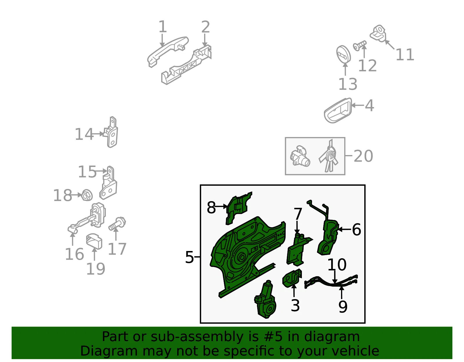 Lock Module - Driver's Side (LH) - Kia (82470-3F020) - view 2