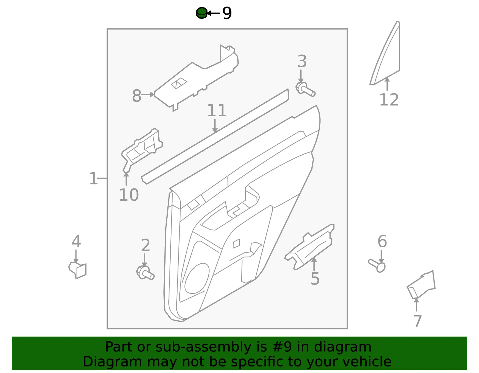 Window Switch Cap - Kia (82734-3A000H9) - view 3