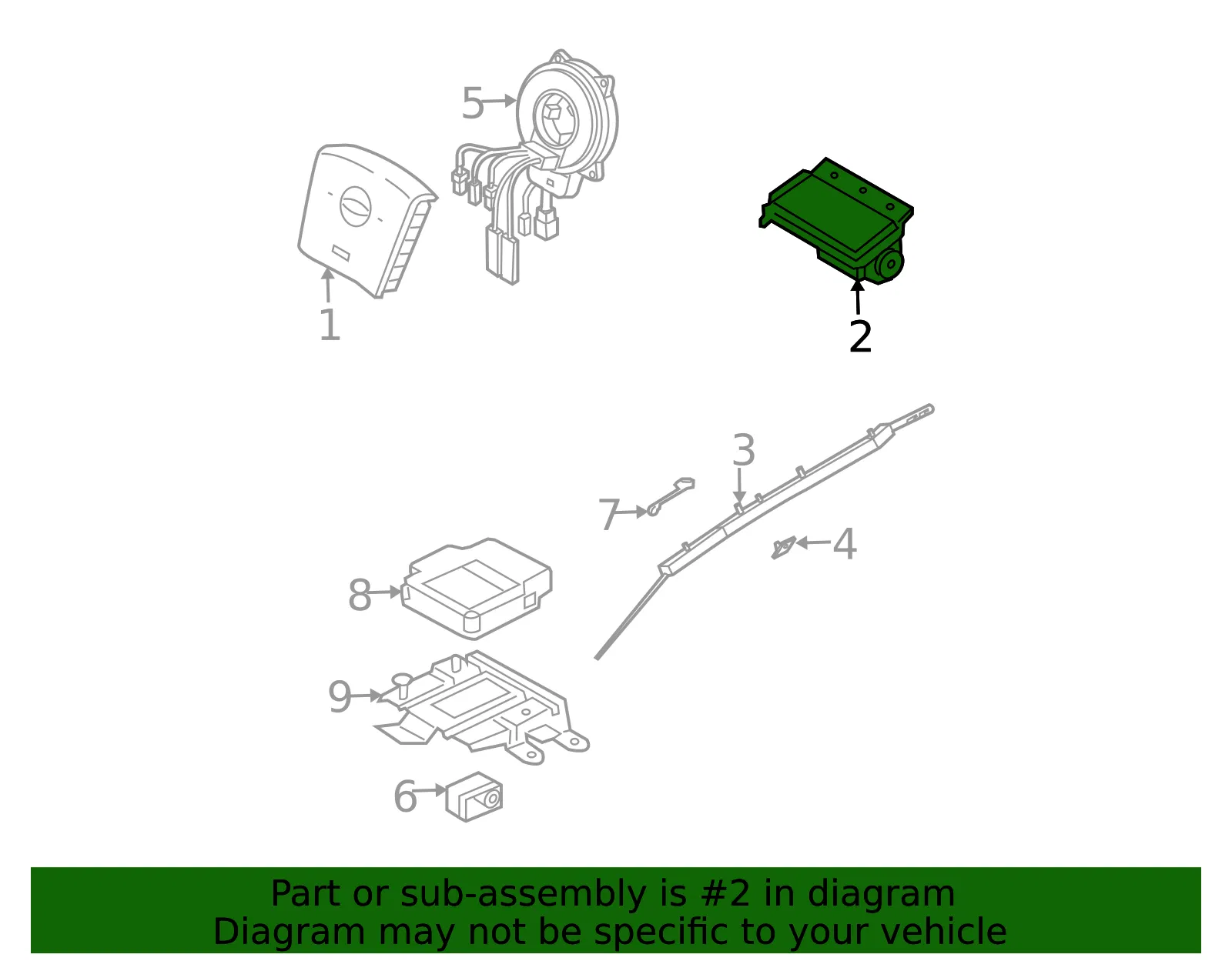 Passenger Inflator Module - Kia (84500-3E700) - view 2