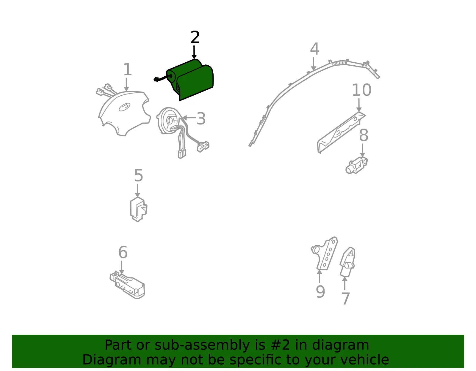 Passenger Inflator Module - Kia (84530-2F510) - view 2