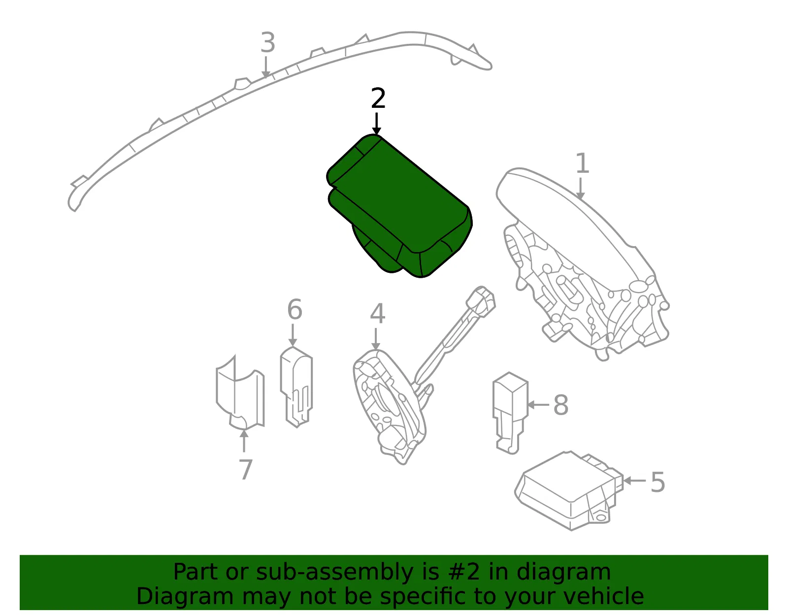 Passenger Inflator Module - Kia (84530-2G510) - view 2