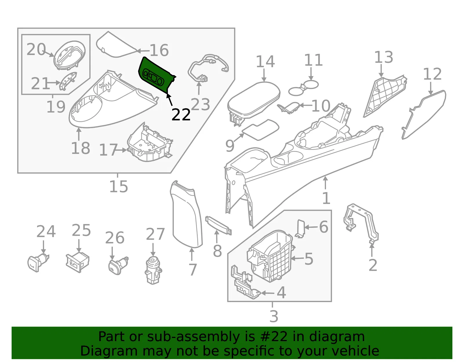 Switch Bezel - Kia (84621-B2031CA) - view 2