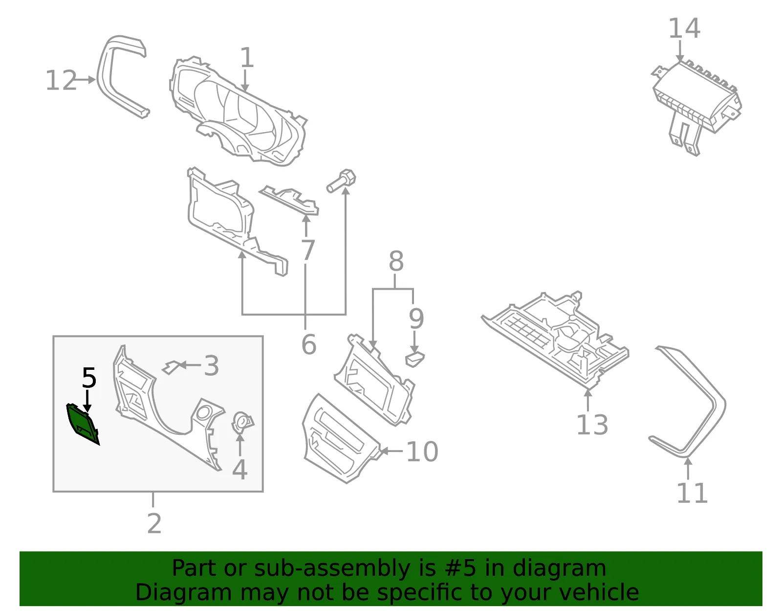 Fuse Box Cover - Kia (84756-4CAA0UP) - view 2