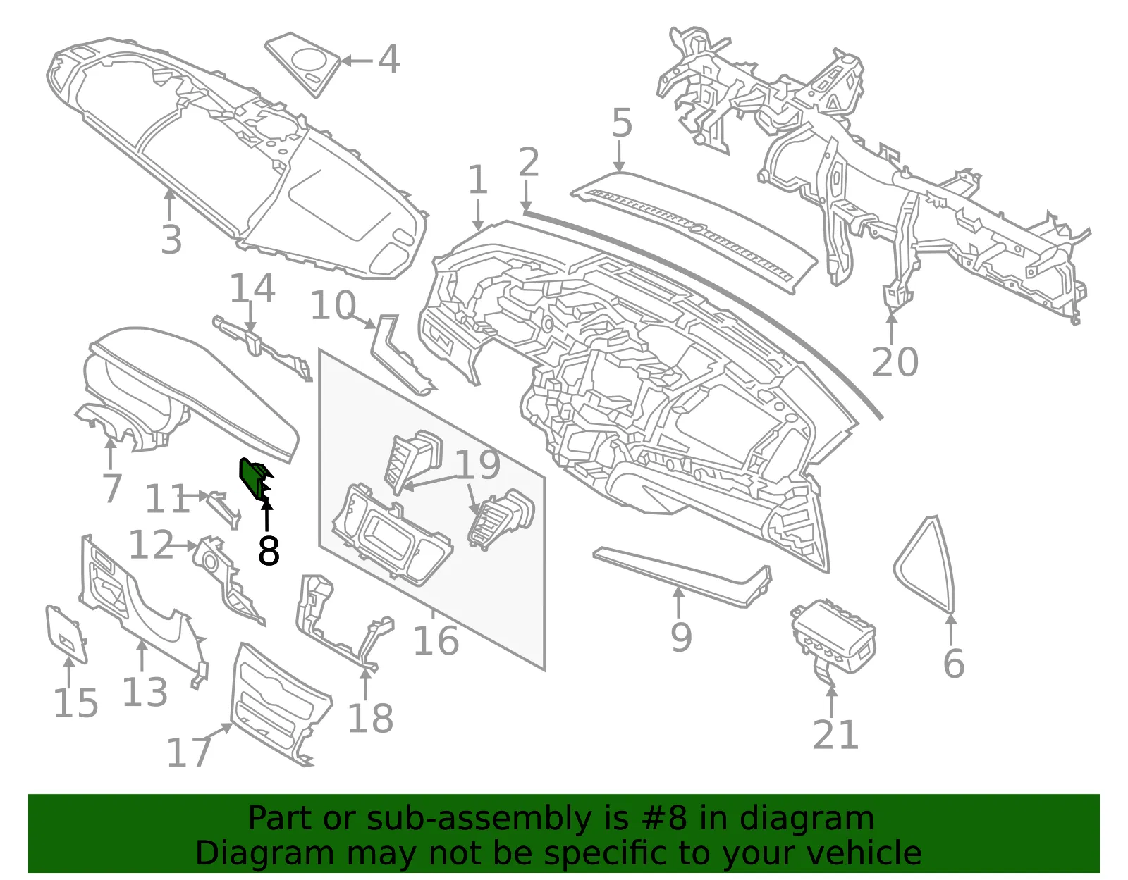Inst Cluster Panel Plate - Kia (84792-3RAA0) - view 2