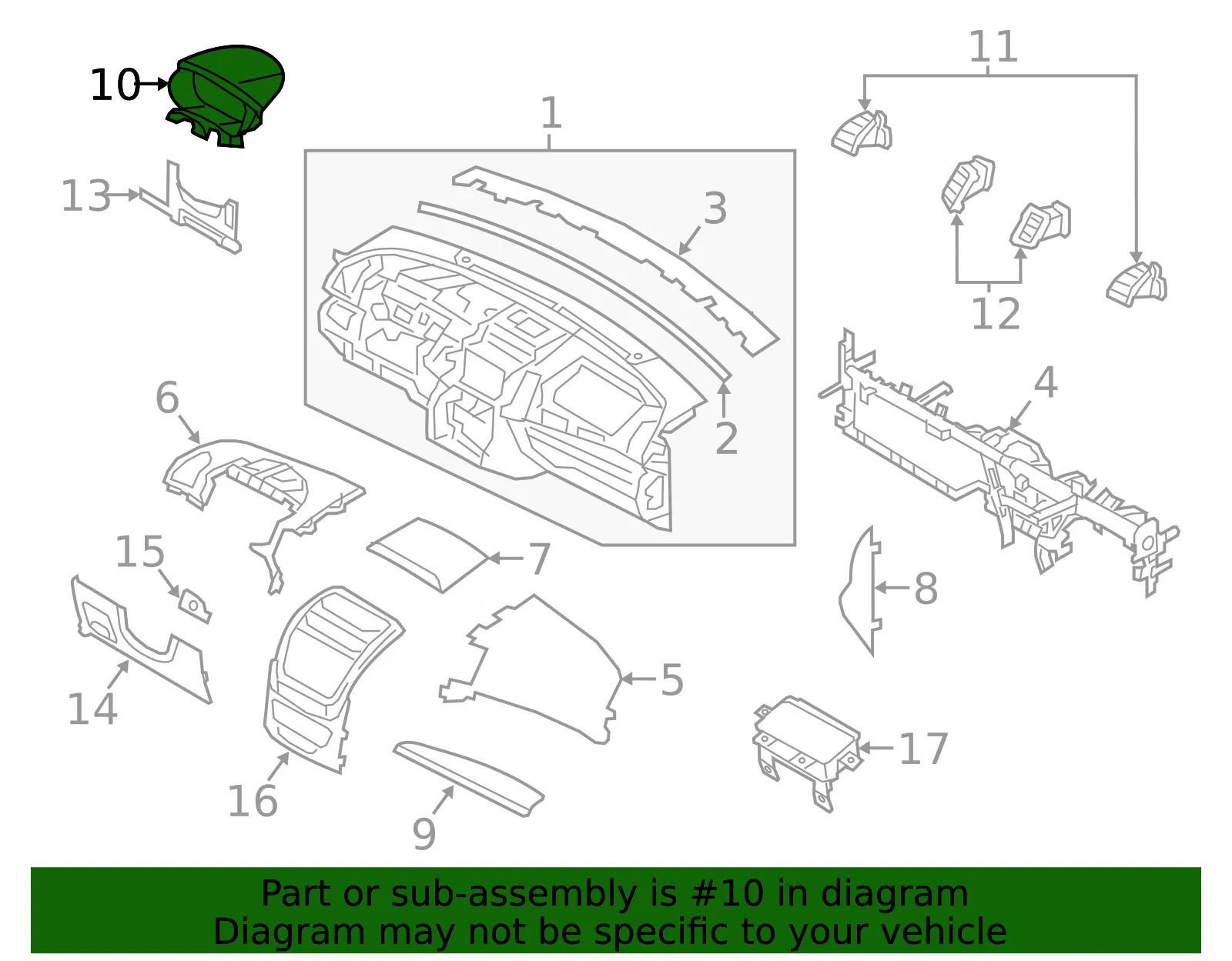 Cluster Panel - Kia (84830-1U205VA) - view 2