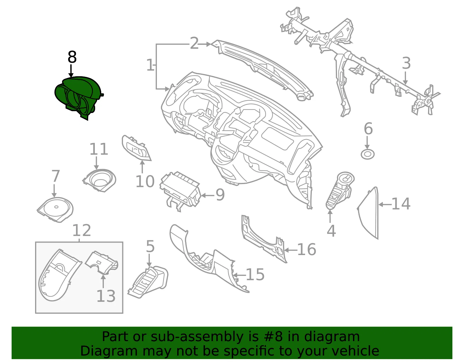 Cluster Visor - Kia (84830-2K500WK) - view 2