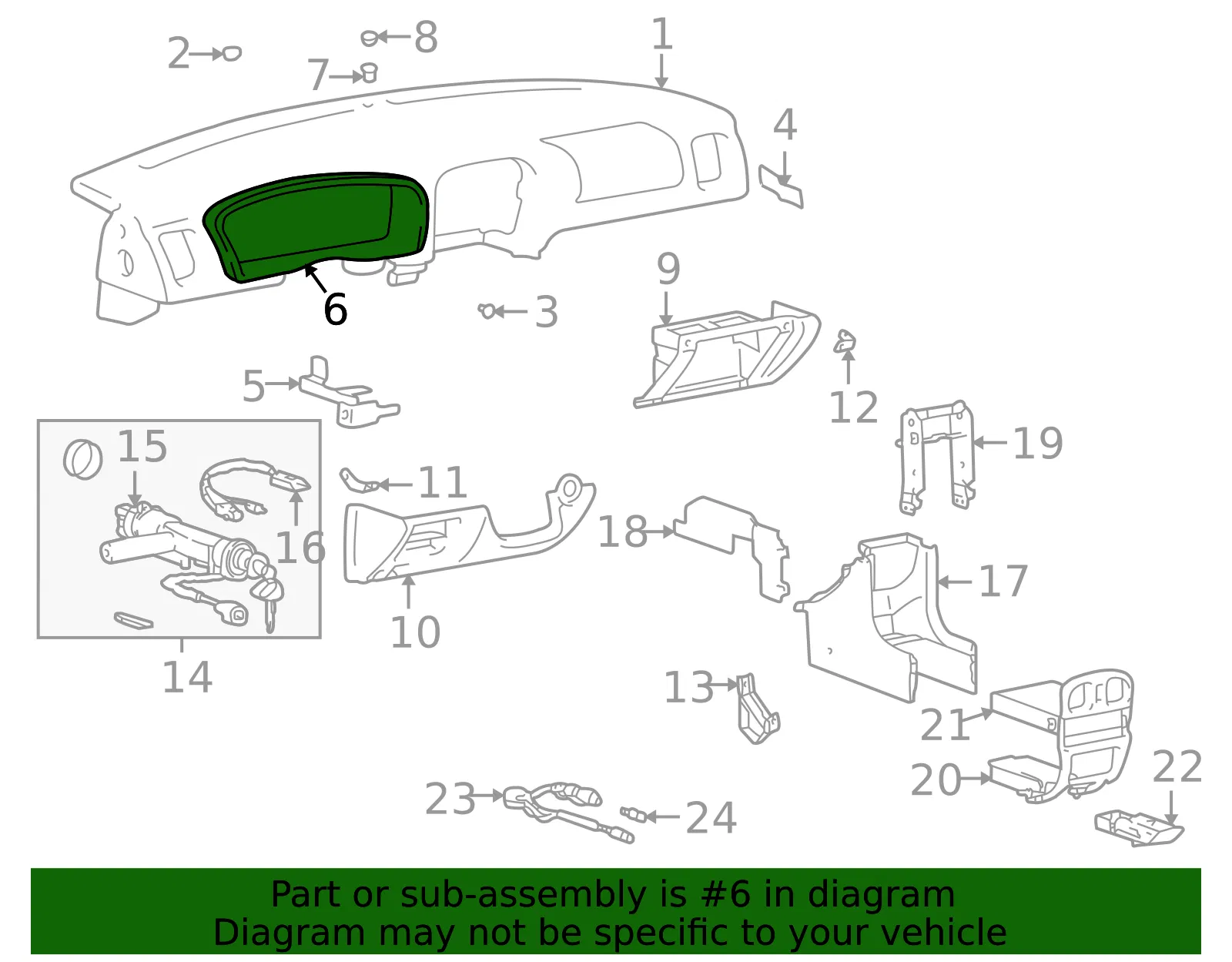 Cluster Visor - Kia (84830-38000CA) - view 2