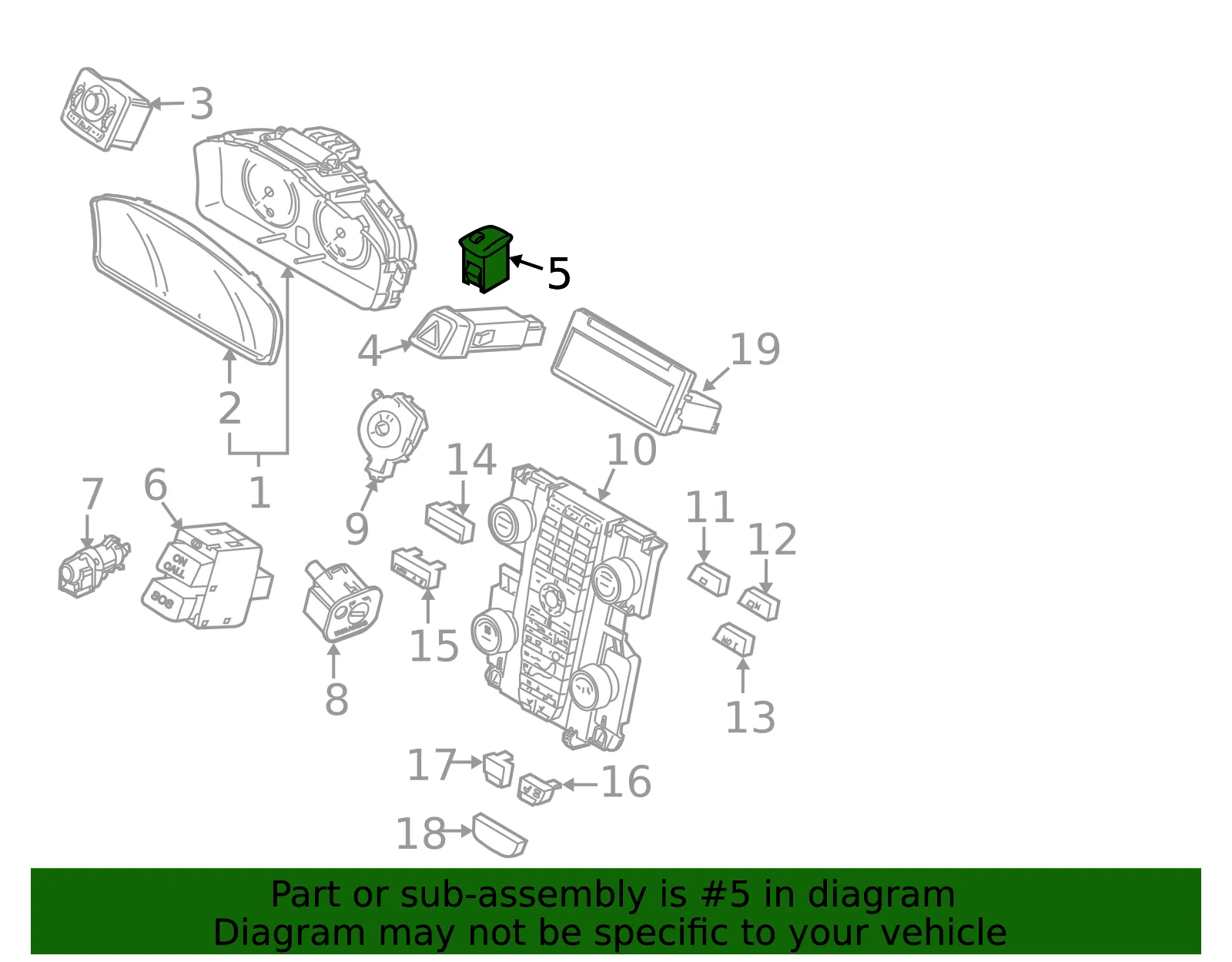 Sun Load Sensor Cap - Volvo (8624283) - view 2