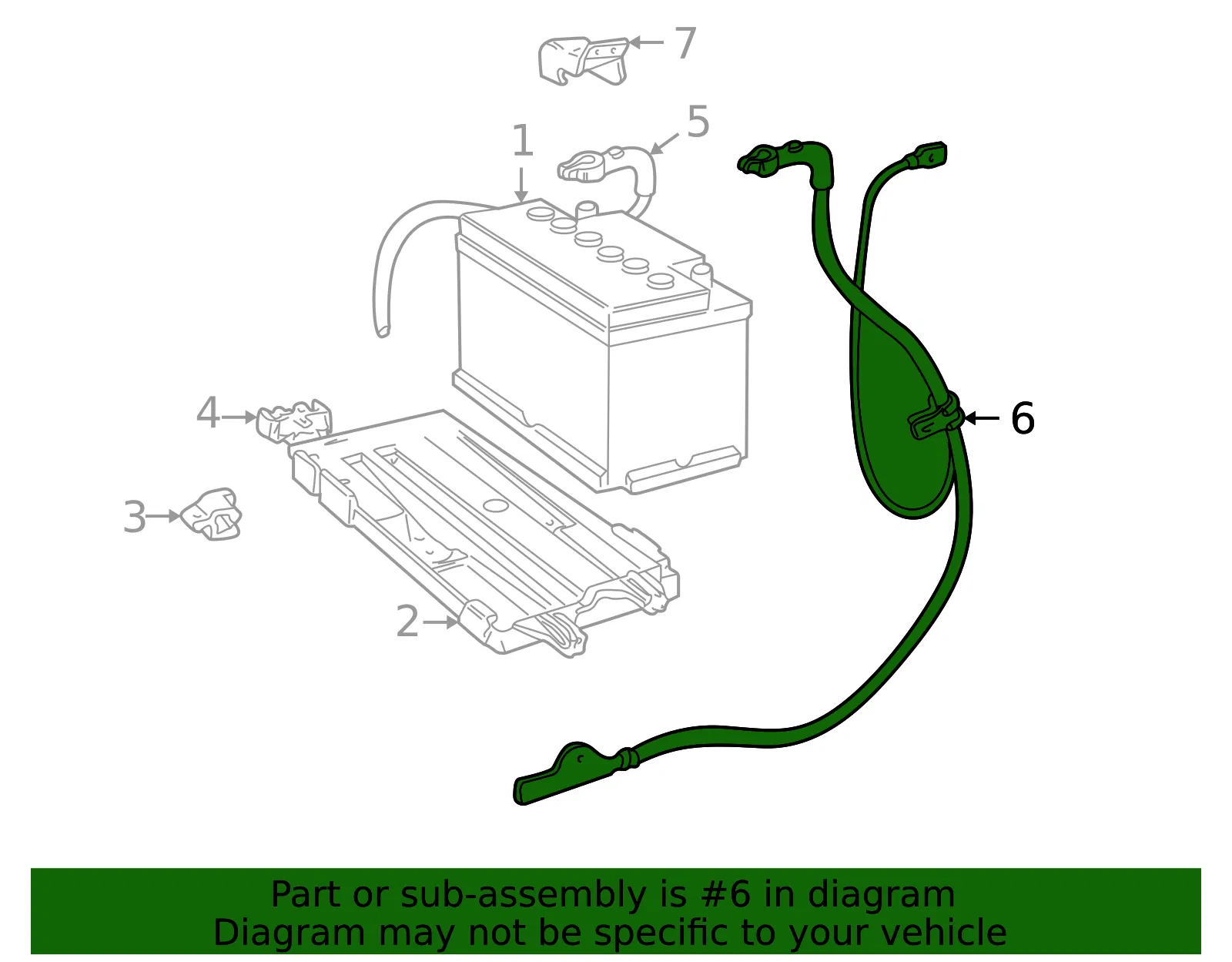 Battery Cable - Volvo (8628771) - view 3