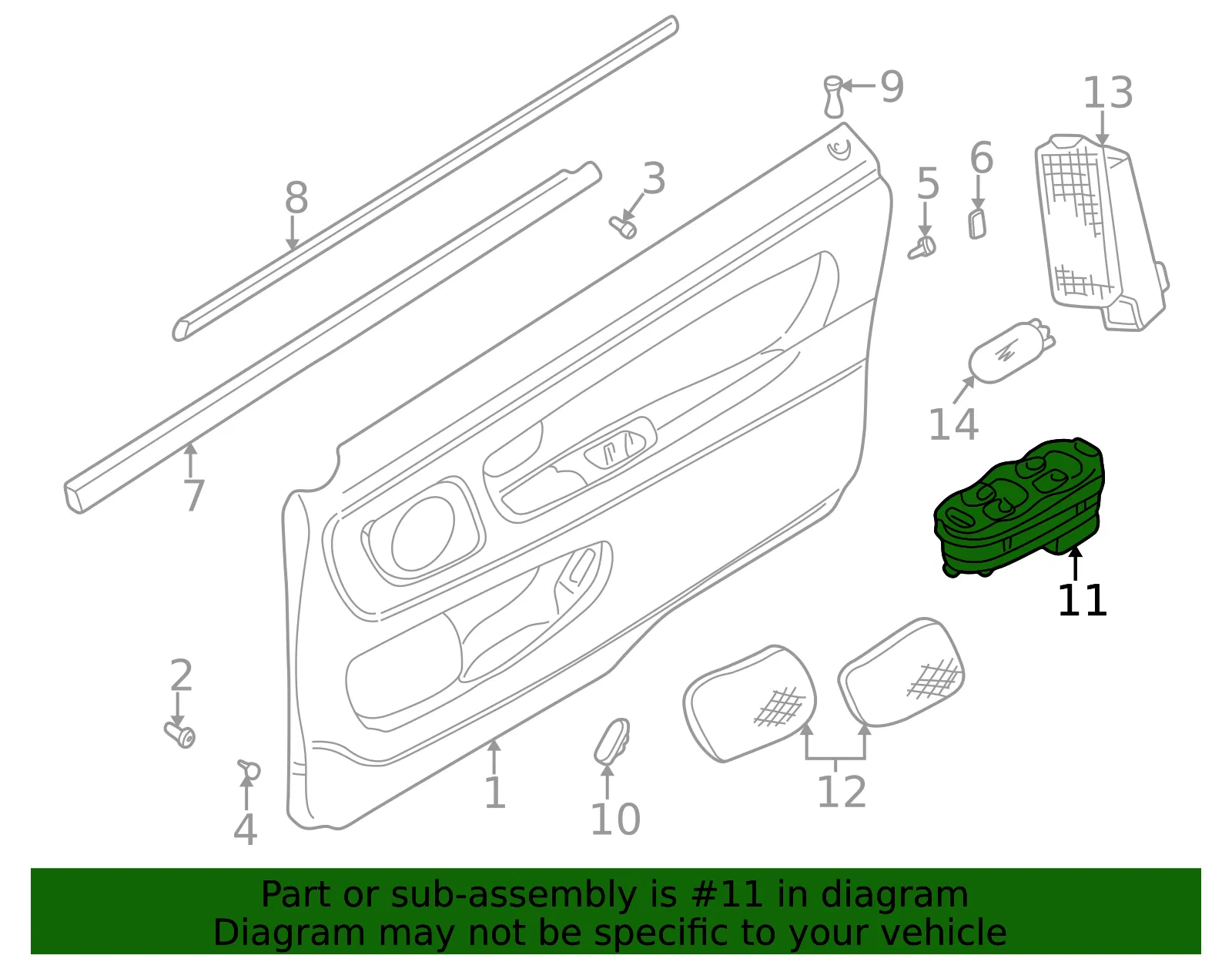 Switch Assembly - Driver's Side (LH) - Volvo (8628967) - view 2