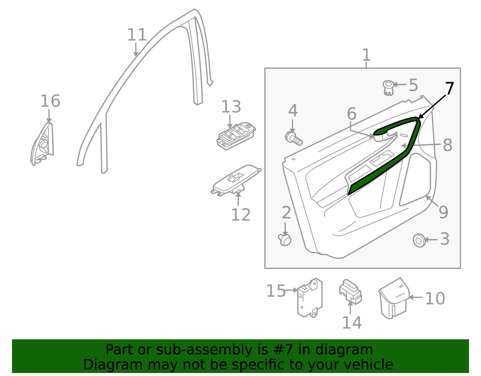 Door Switch Trim Panel - Volvo (8635848) - view 3