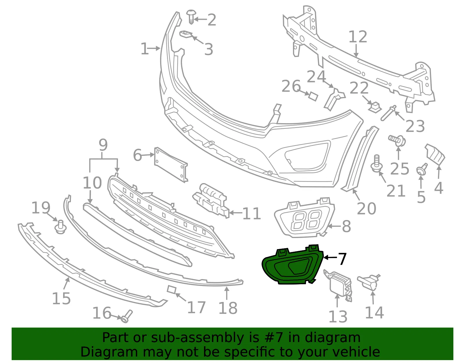 Fog Lamp Bezel - Driver's Side (LH) - Kia (86525-C6200) - view 2