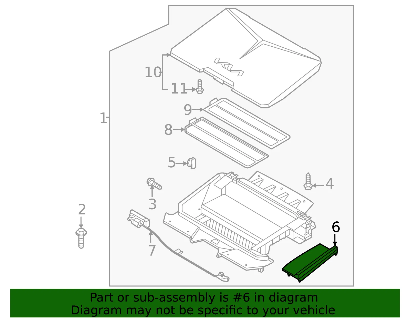 Battery Cover - Kia (86770-AO000) - view 2