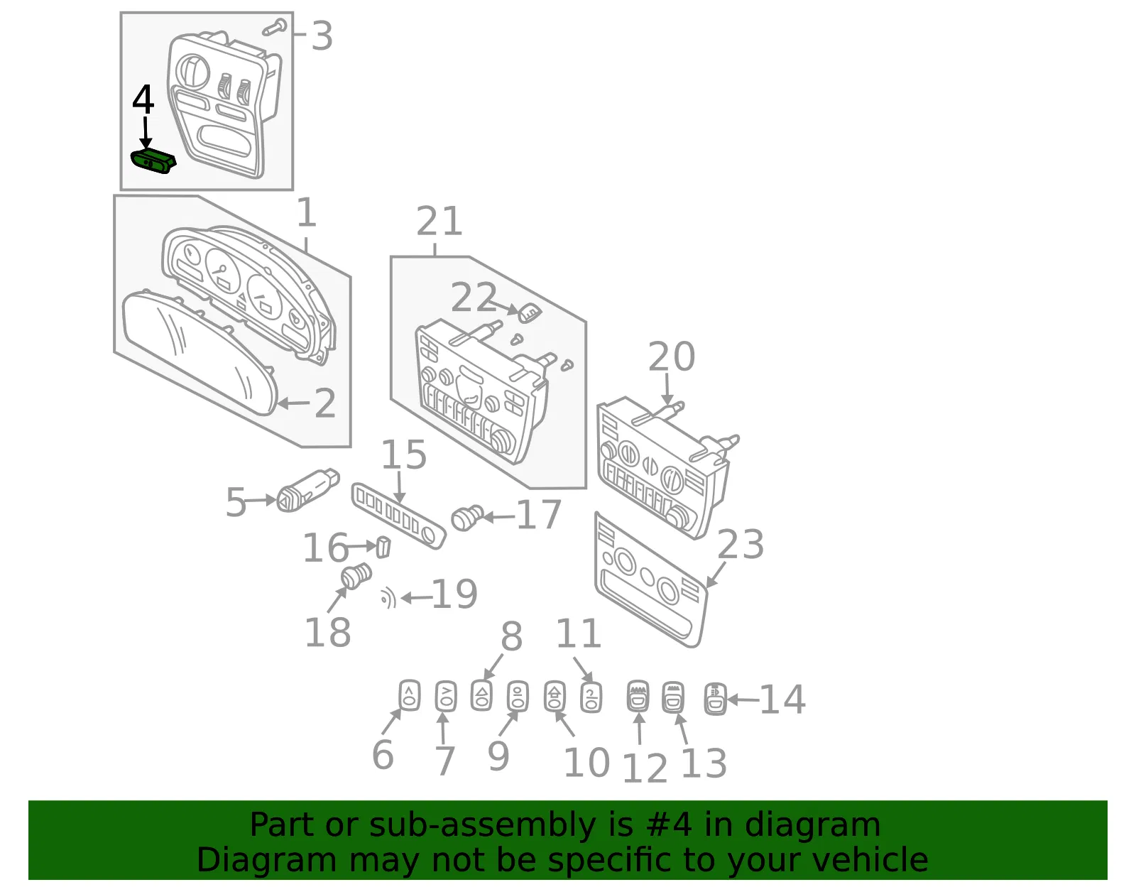 Headlamp Switch Button - Volvo (8691535) - view 3
