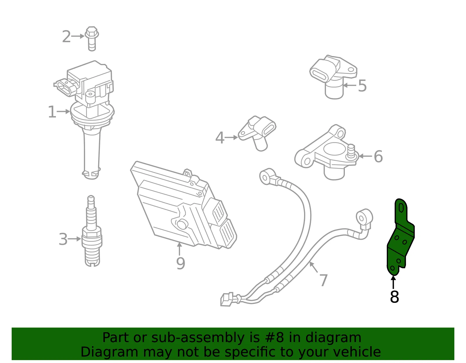 Ignition Knock (Detonation) Sensor Bracket - Volvo (8692762) - view 2