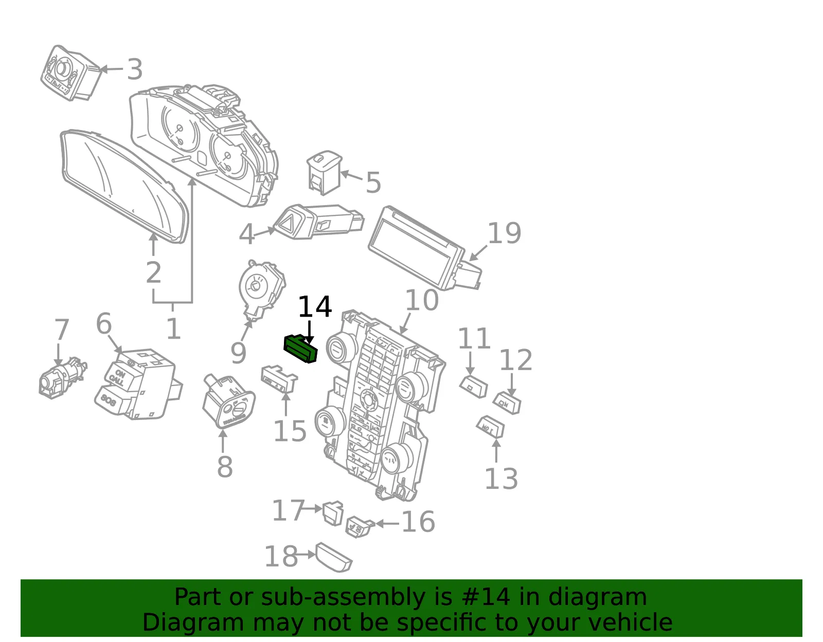 Air Circulation Switch - Volvo (8697159) - view 2