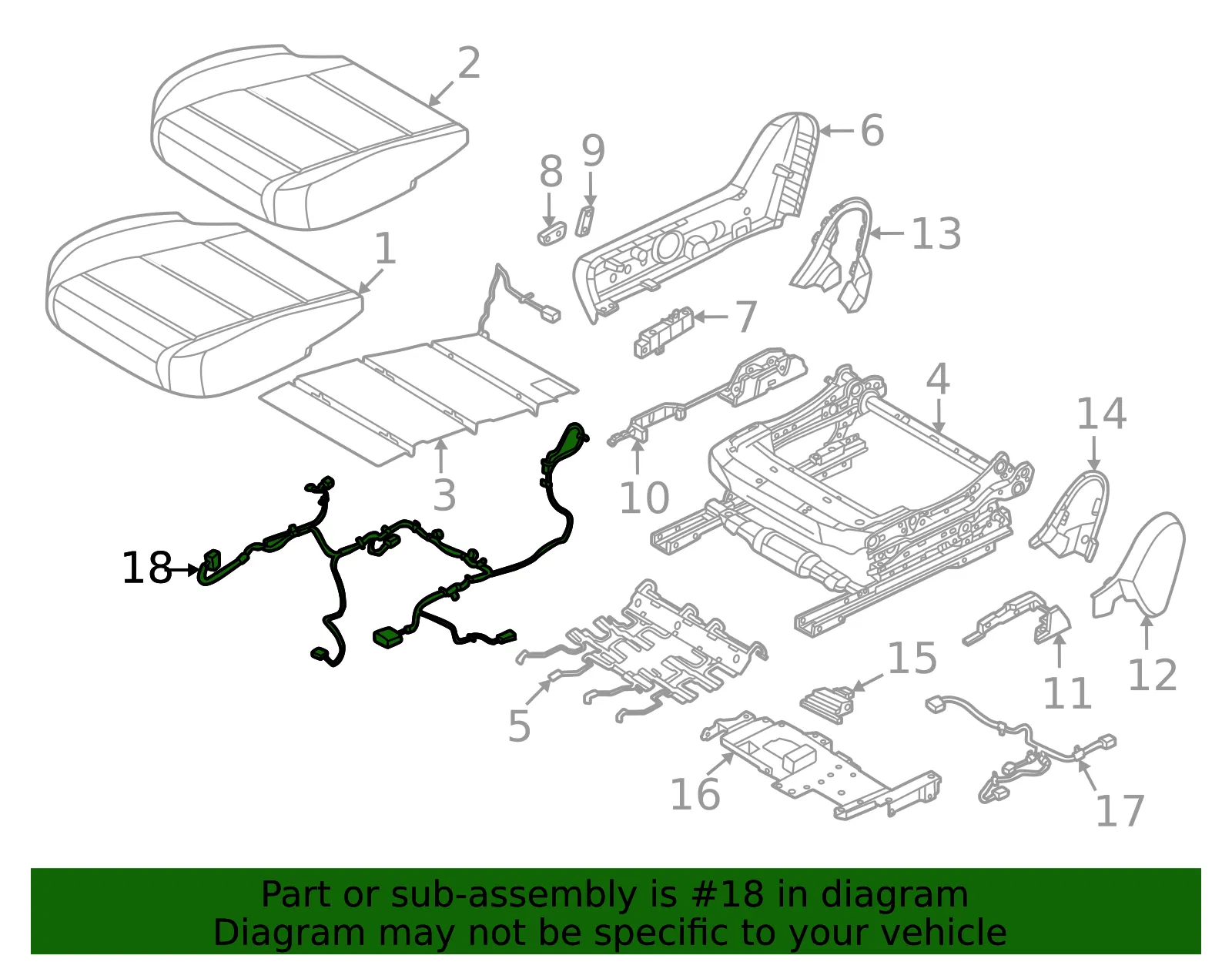 Power Seat Wiring Harness - Nissan (87019-7BA0A) - view 2