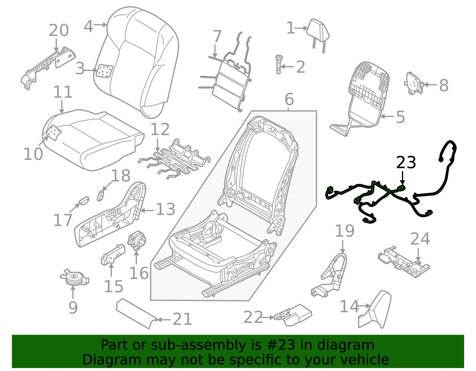 Power Seat Wiring Harness - Nissan (87019-7KA2A) - view 2