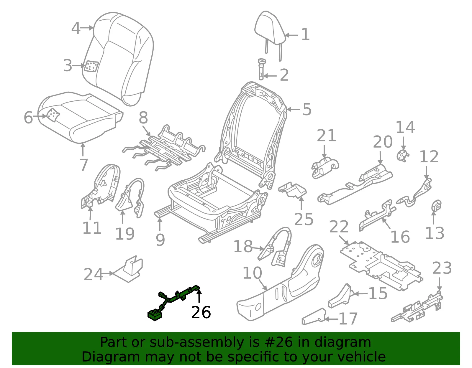 Power Seat Wiring Harness - Nissan (87069-6TC0A) - view 2
