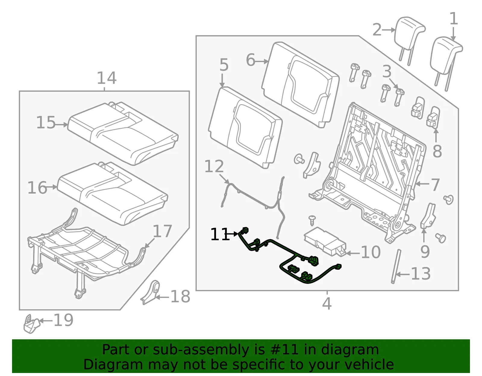 Power Seat Wiring Harness - Nissan (87069-7KU1A) - view 2