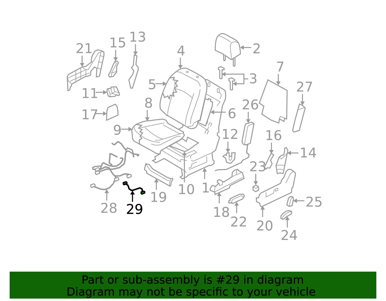 Power Seat Wiring Harness - Nissan (87069-JM00A) - view 2