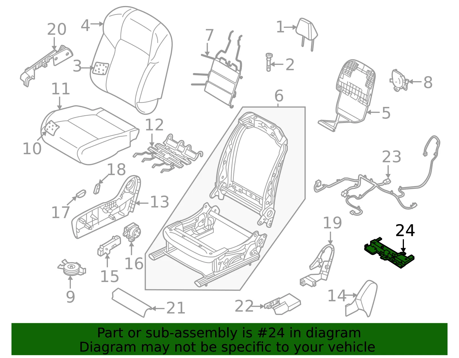 Power Seat Wiring Harness Bracket - Nissan (873A7-7JA0A) - view 2