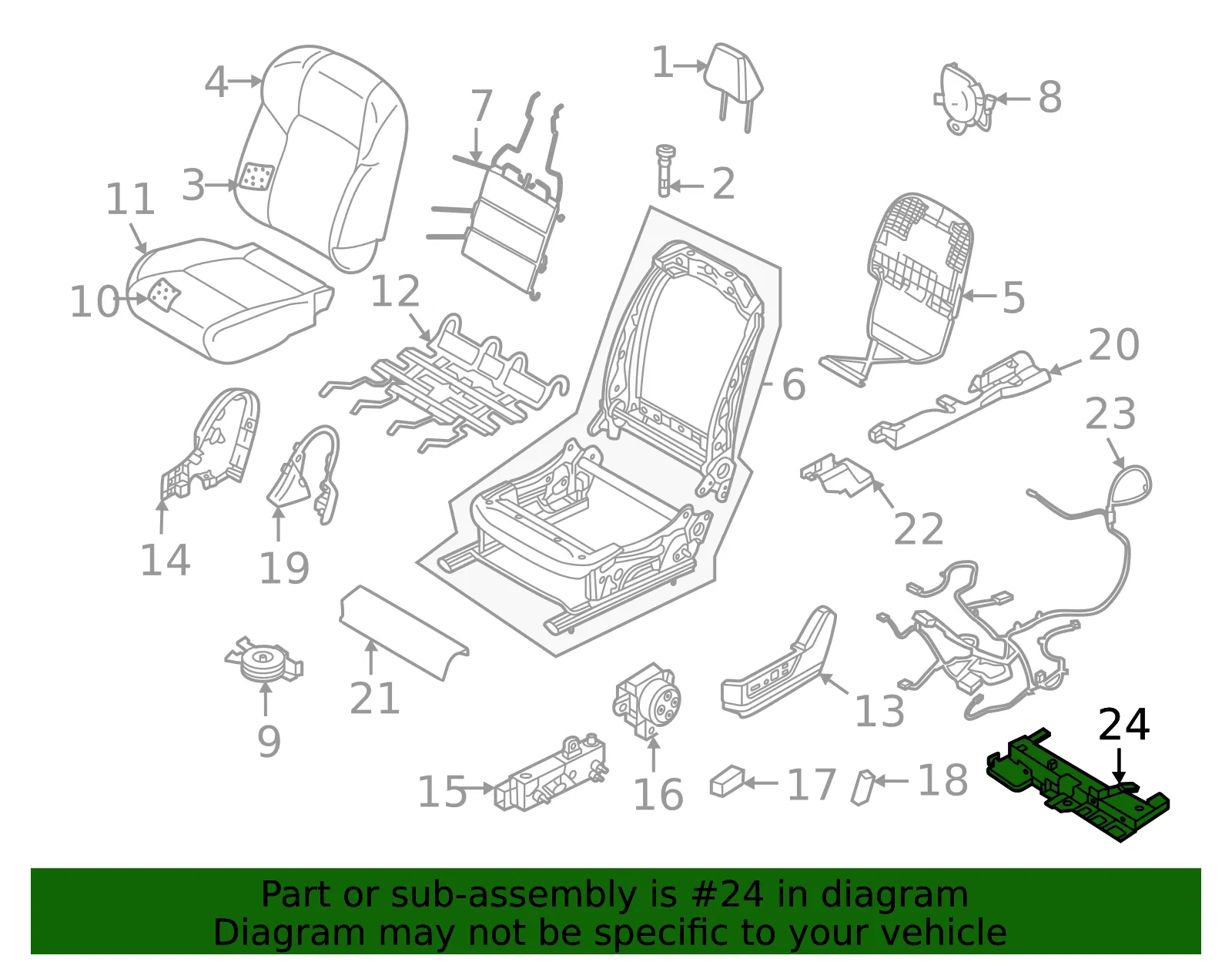 Power Seat Wiring Harness Bracket - Nissan (873A8-7JA0A) - view 2