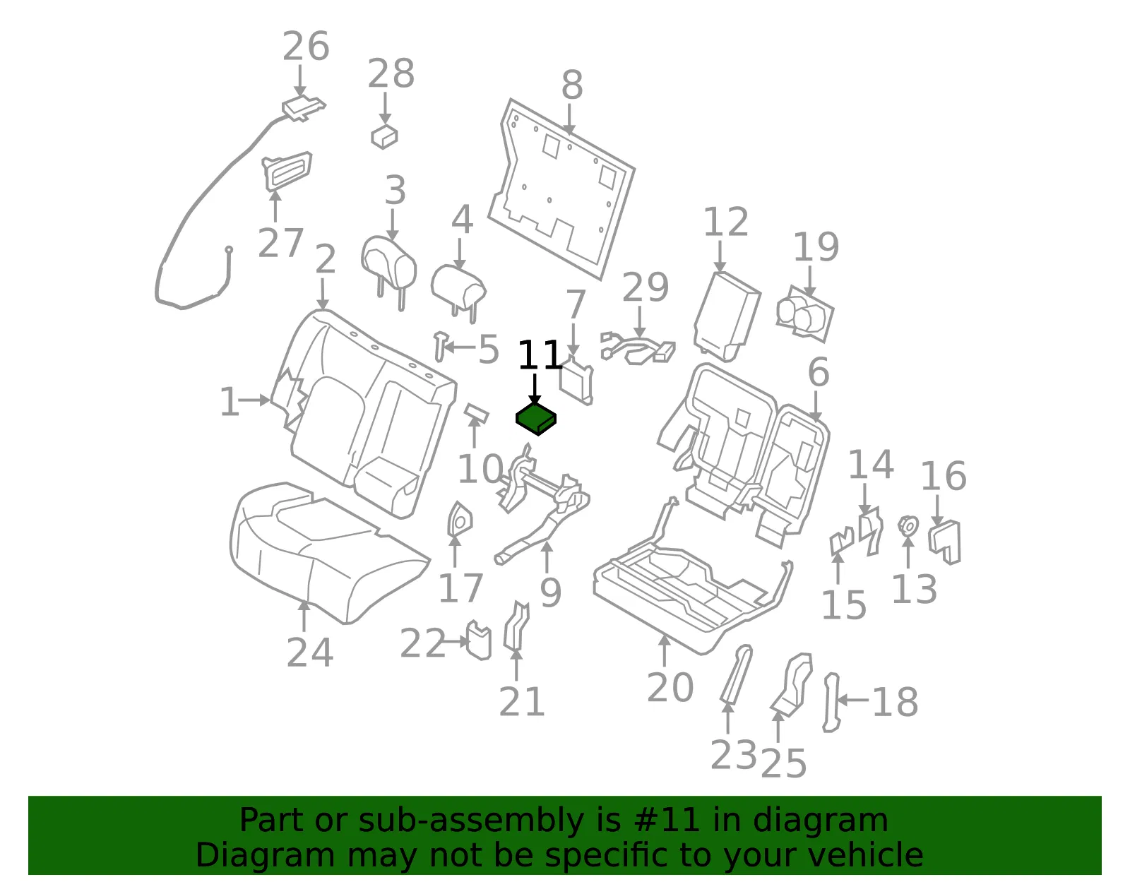 Power Seat Control Module - Nissan (873D6-1AA0A) - view 2