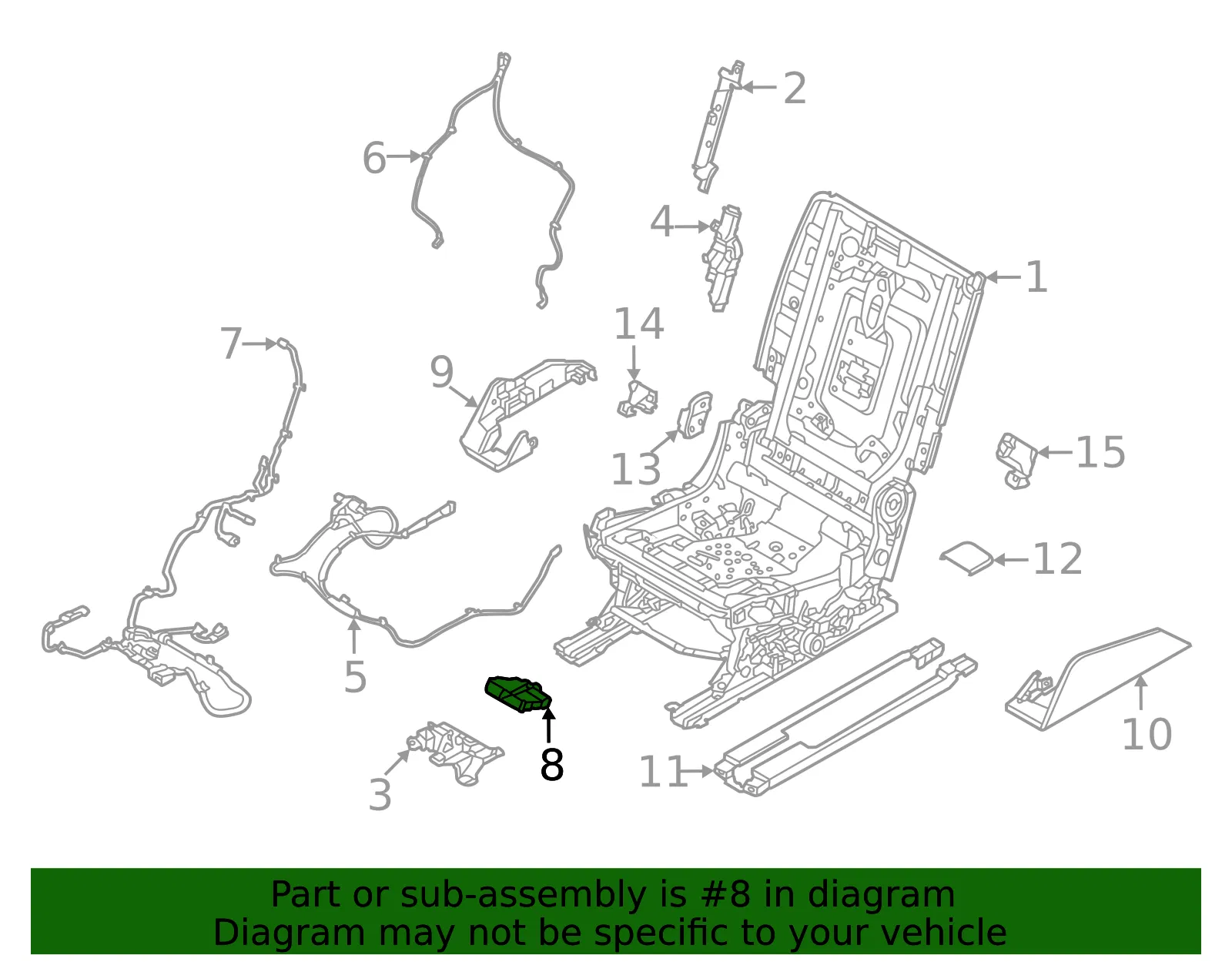 Power Seat Control Module - Nissan (873D6-6TF0A) - view 2