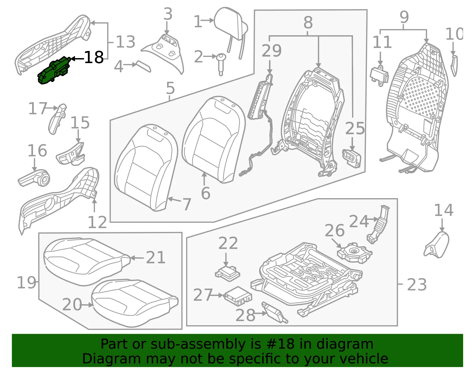 Adjust Switch - Kia (88080-CV010CCV) - view 2