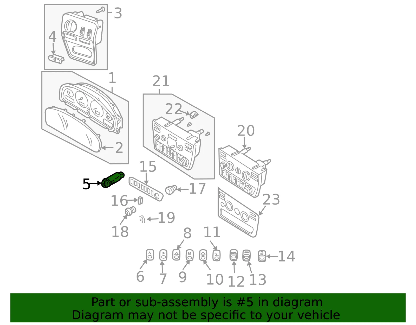 Hazard Switch - Volvo (9123682) - view 3