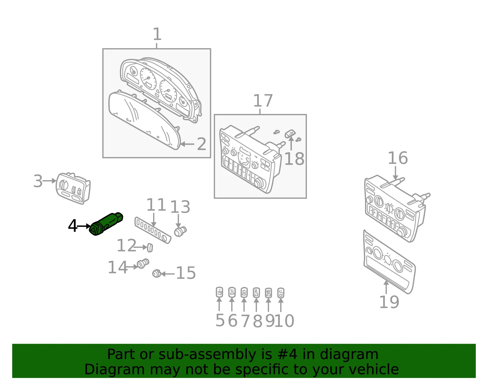 Hazard Switch - Volvo (9123683) - view 3