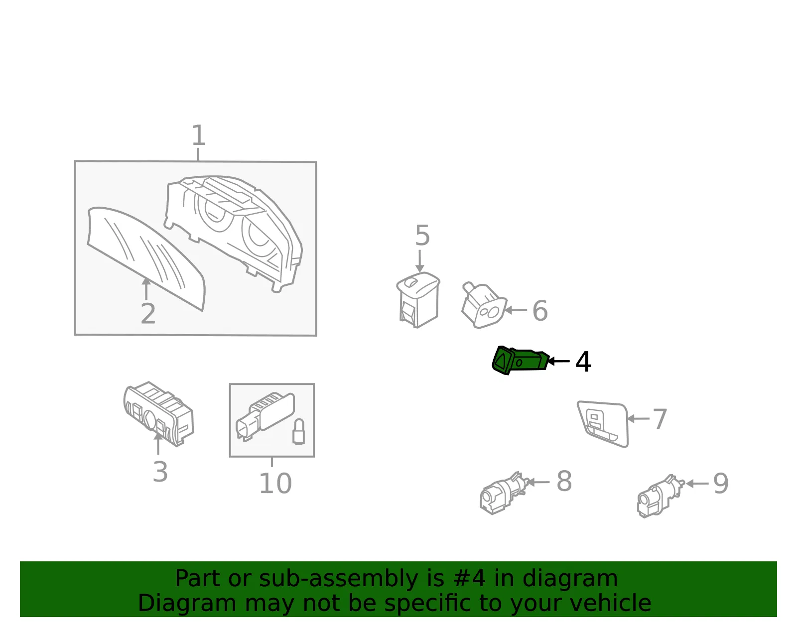 Hazard Switch - Volvo (9123684) - view 3