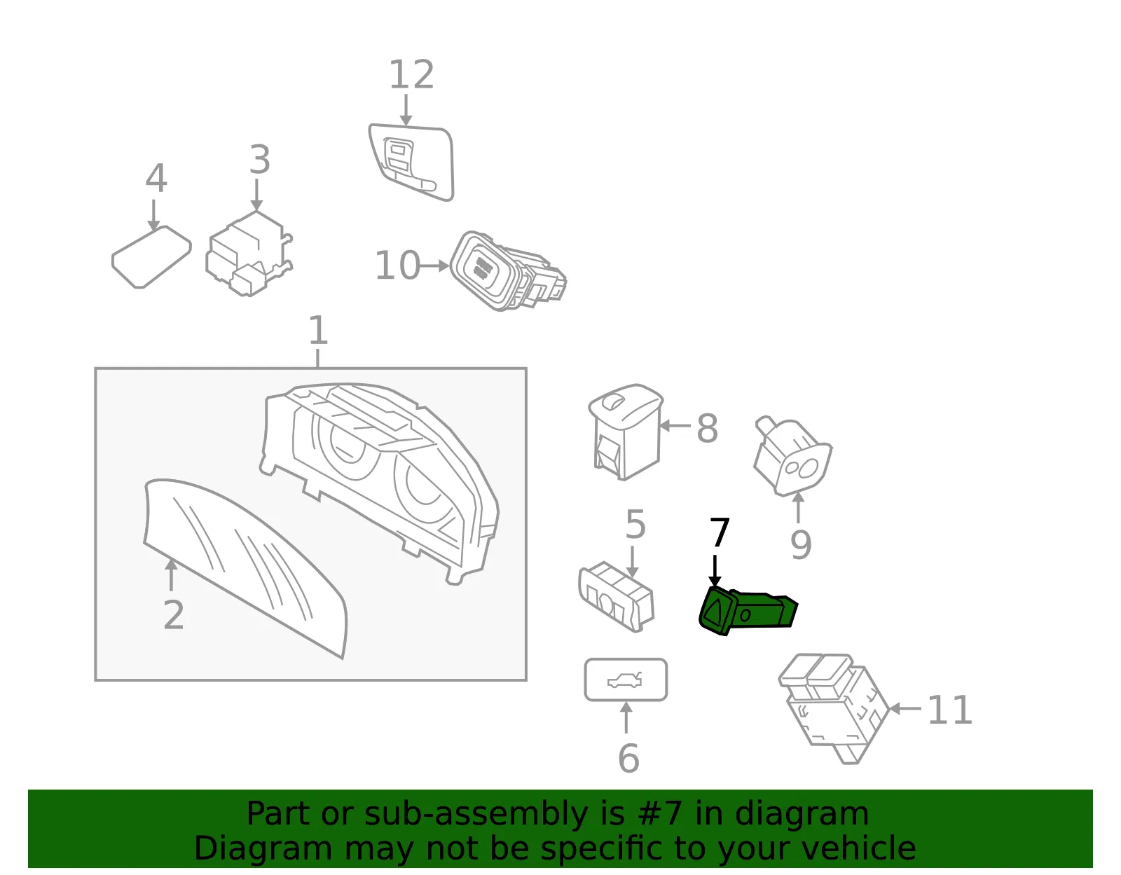 Hazard Switch - Volvo (9123685) - view 3