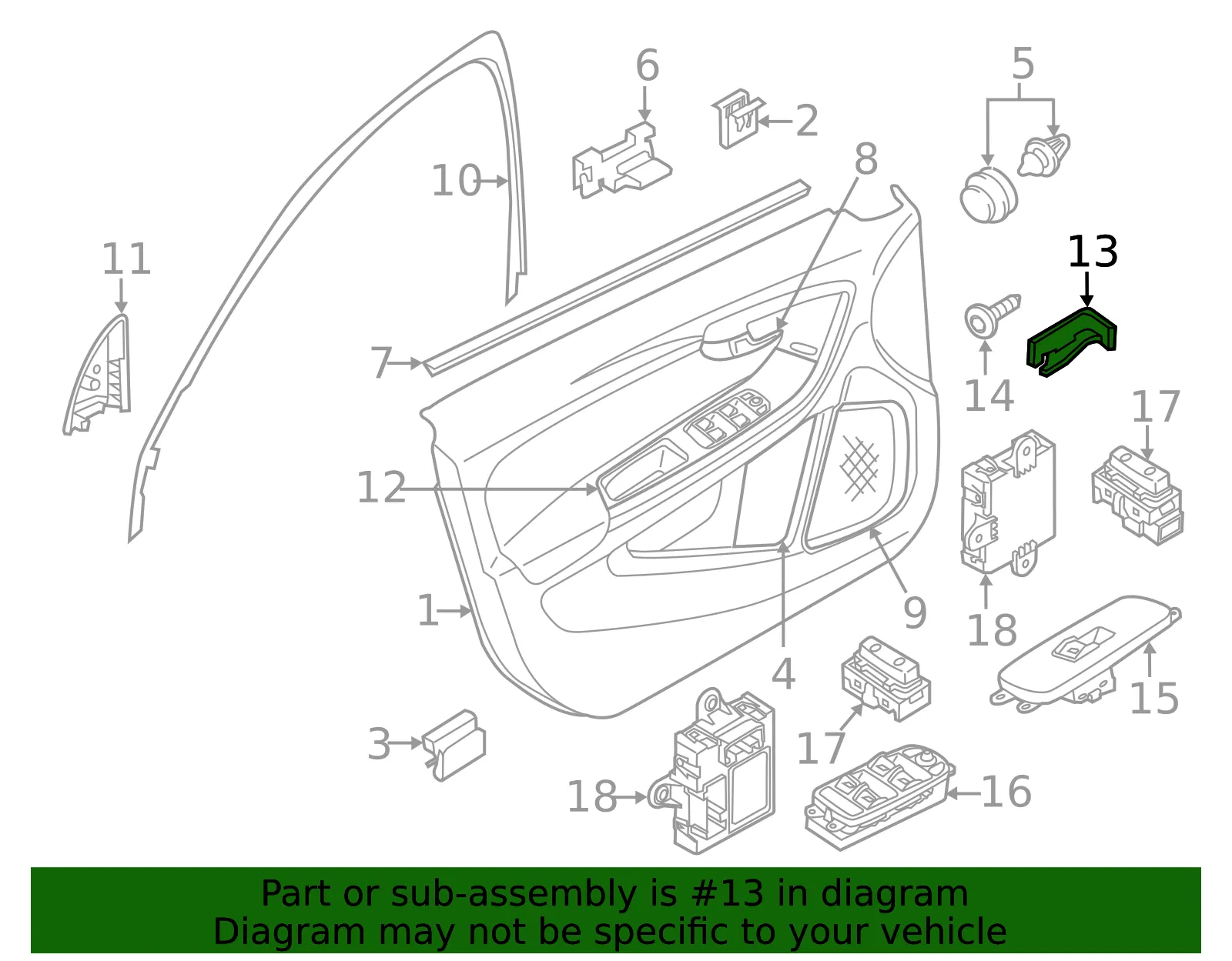 Switch Panel Clip - Driver's Side (LH) - Volvo (9123970) - view 2