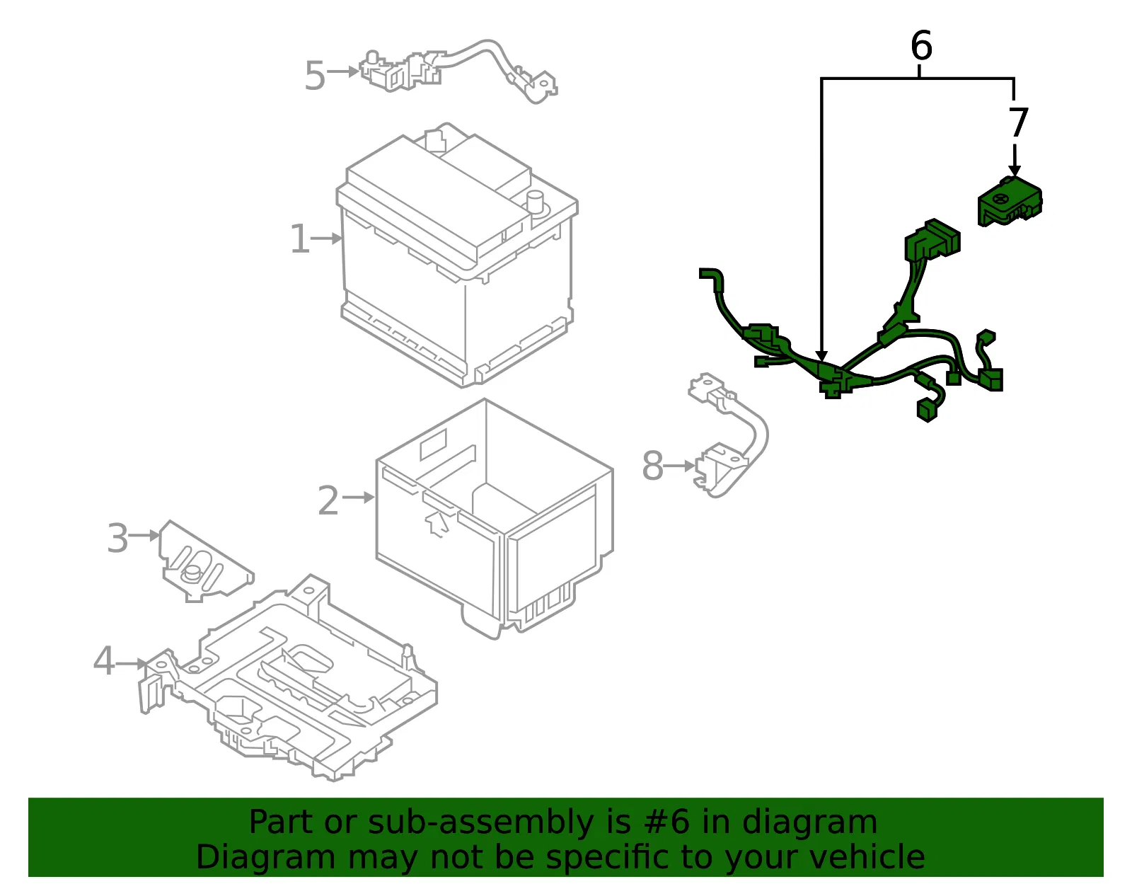 Battery Cable - Kia (91850-A7580) - view 2